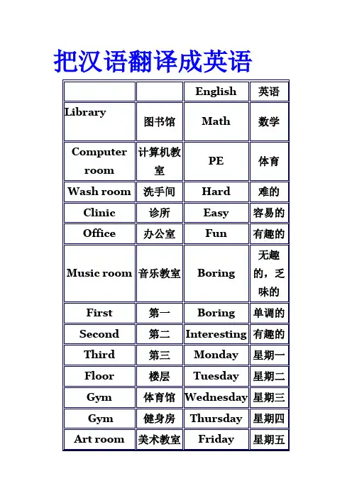 把汉语翻译成英语(精)