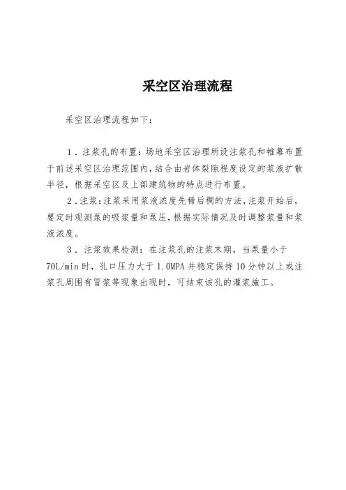 采空区治理流程
