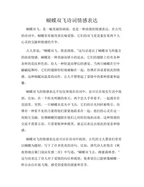 蝴蝶双飞诗词情感表达