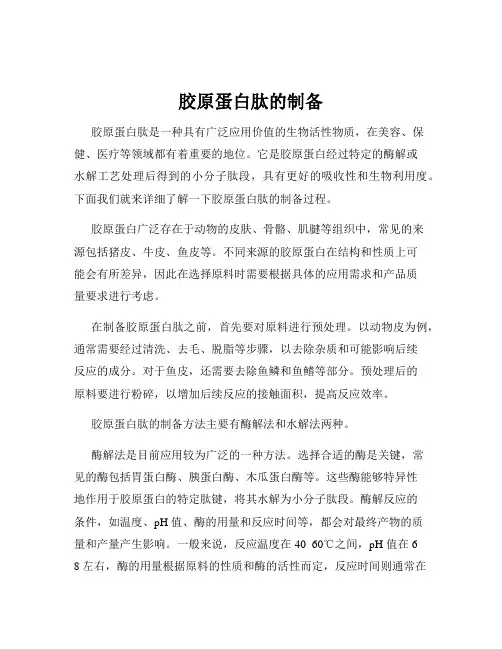 胶原蛋白肽的制备