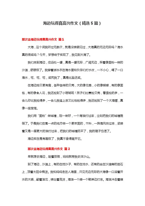 海边玩得真高兴作文300字