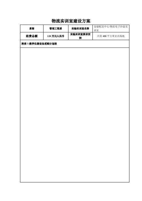 物流实训室建设方案