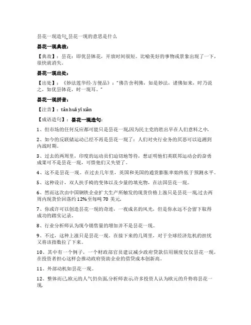 昙花一现造句_昙花一现的意思是什么