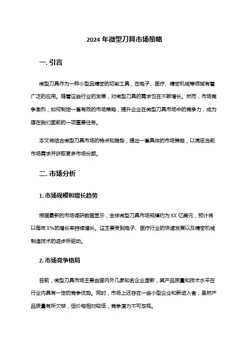 2024年微型刀具市场策略