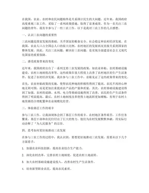 三农工作的感想
