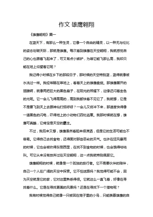 作文 雄鹰翱翔