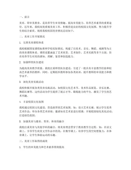 校园美育情况总结范文
