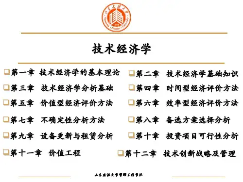 技术经济学——第三章 技术经济学分析基础