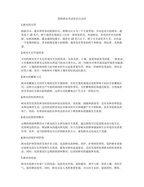园林树木考试知识点总结
