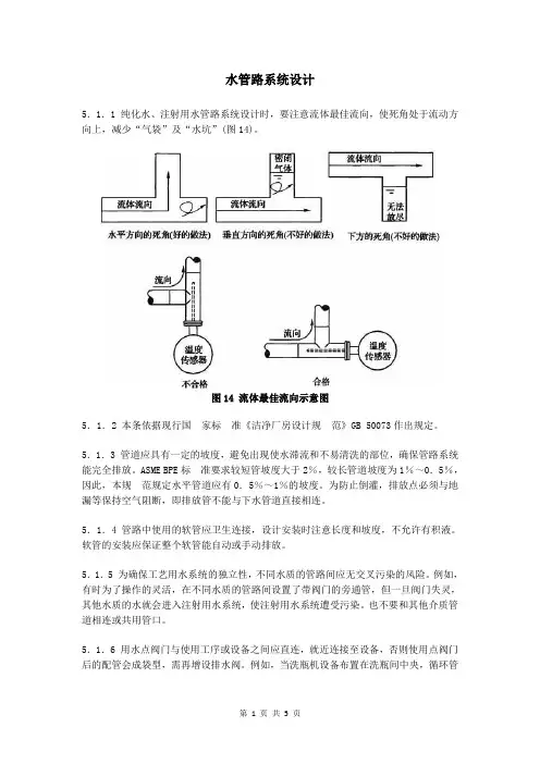 医药工艺用水系统设计：水管路系统设计