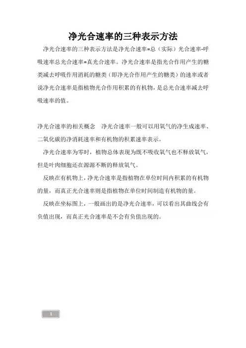 高三复习-净光合速率的三种表示方法