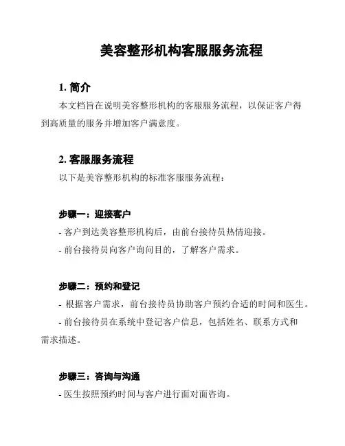美容整形机构客服服务流程