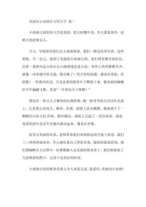 美丽的小南湖作文四百字
