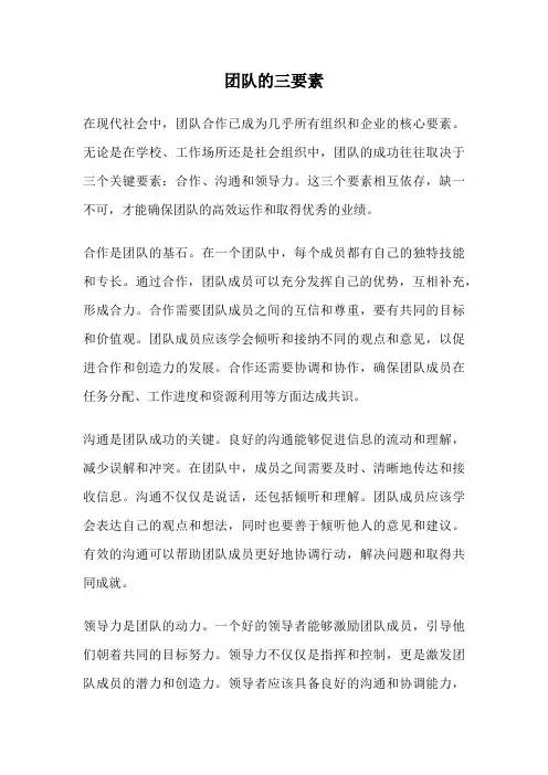 团队的三要素