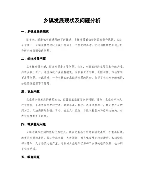 乡镇发展现状及问题分析