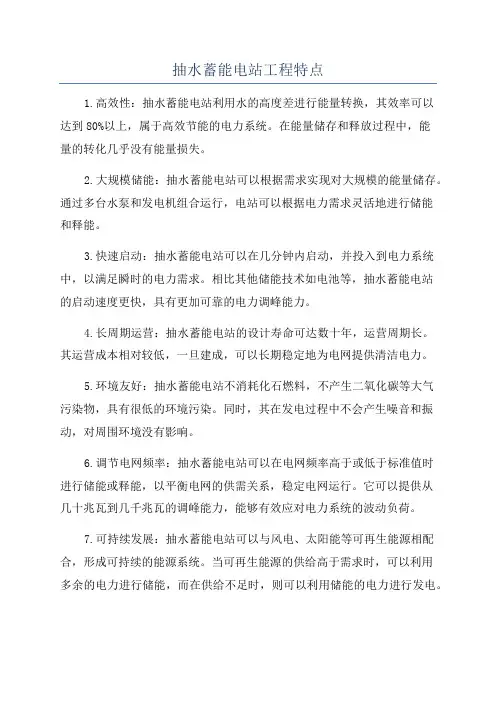 抽水蓄能电站工程特点