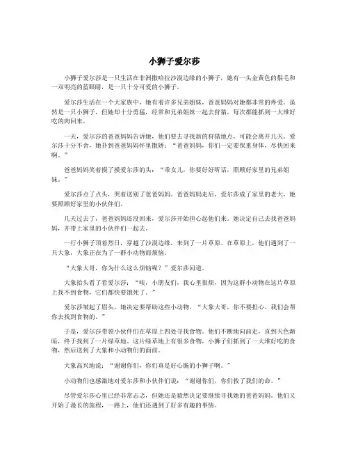 小狮子爱尔莎