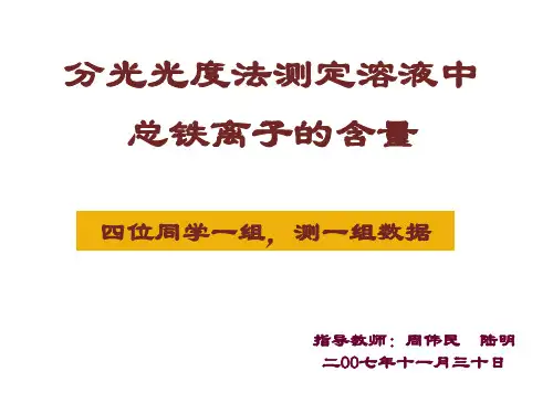 分光光度法测定溶液中总铁含量