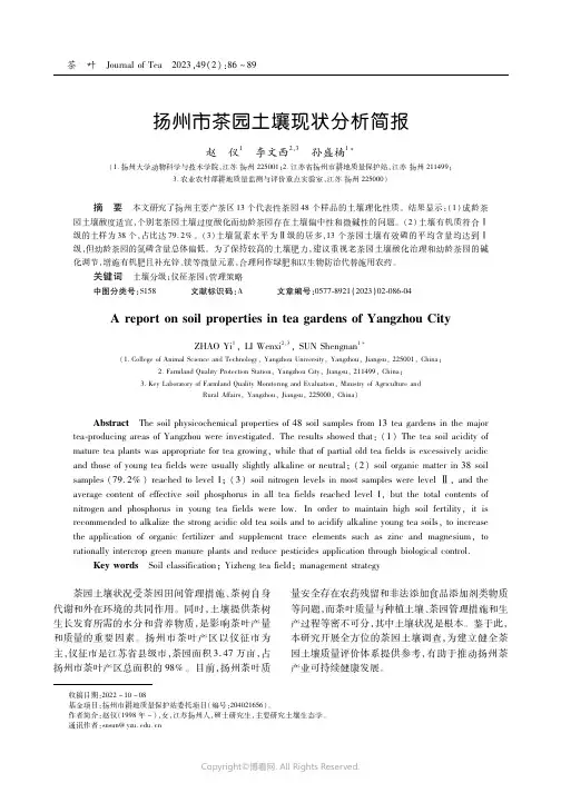 扬州市茶园土壤现状分析简报