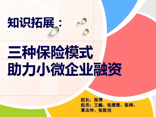 三种保险模式助力小微企业融资