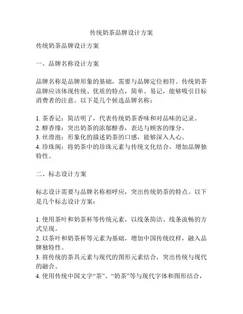 传统奶茶品牌设计方案