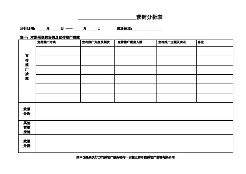 营销分析表