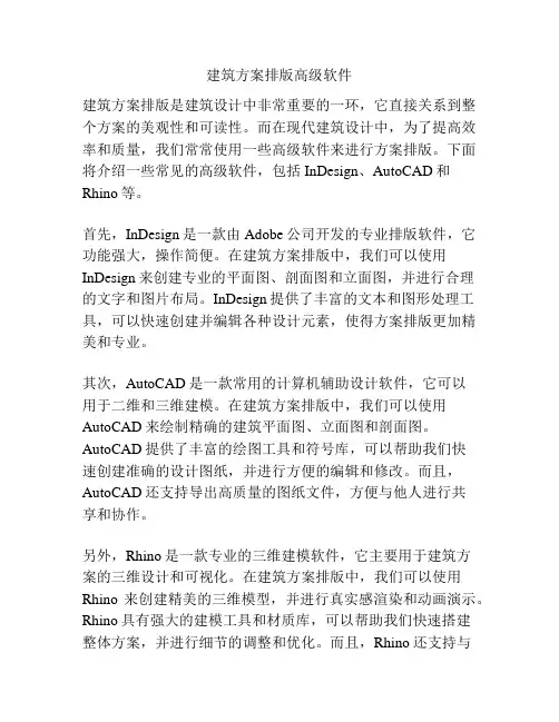 建筑方案排版高级软件