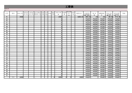 Excel工资模板单位分级扣税自动计算工资表(含扣减社保等)