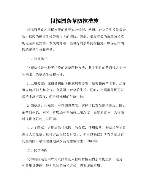 柑橘园杂草防控措施