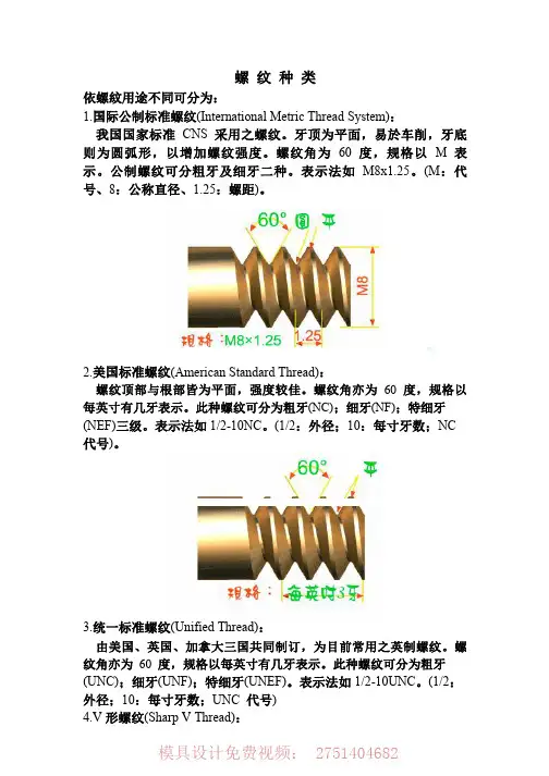 塑胶模具设计-螺纹种类