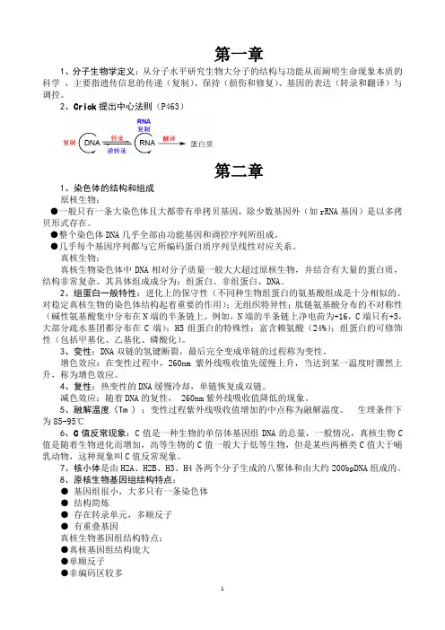 分子生物学复习资料