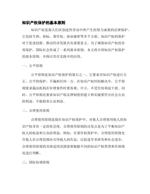 知识产权保护的基本原则