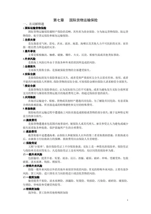 国际货物运输保险作业