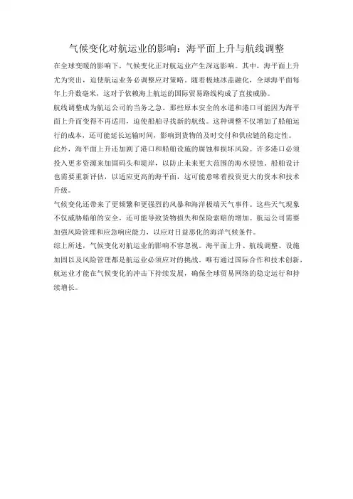 气候变化对航运业的影响：海平面上升与航线调整