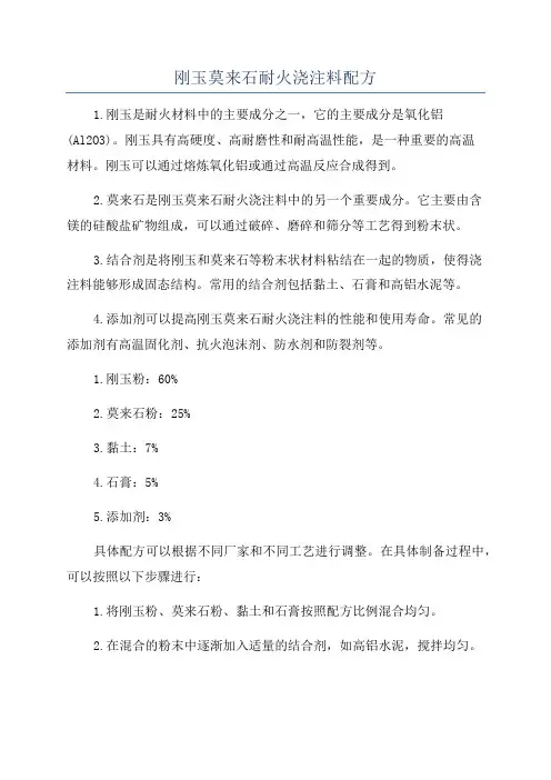 刚玉莫来石耐火浇注料配方
