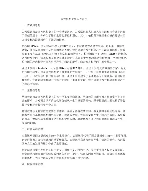 西方思想史知识点总结