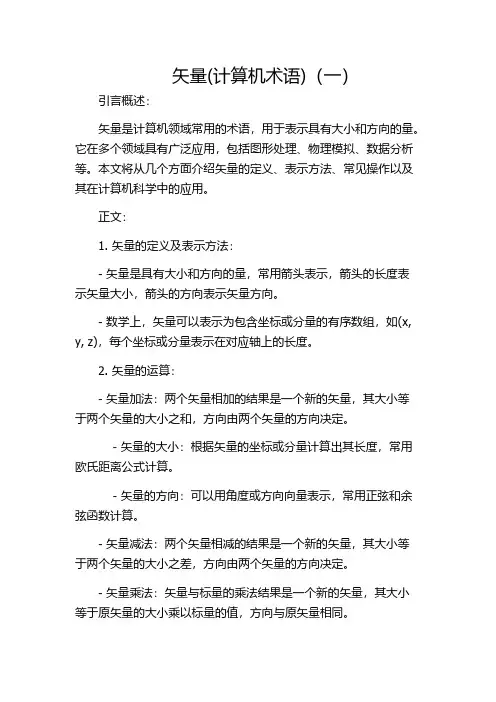 矢量(计算机术语)(一)