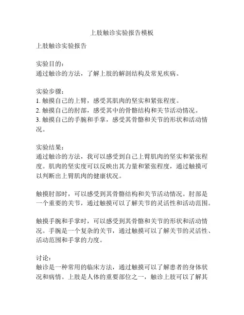 上肢触诊实验报告模板