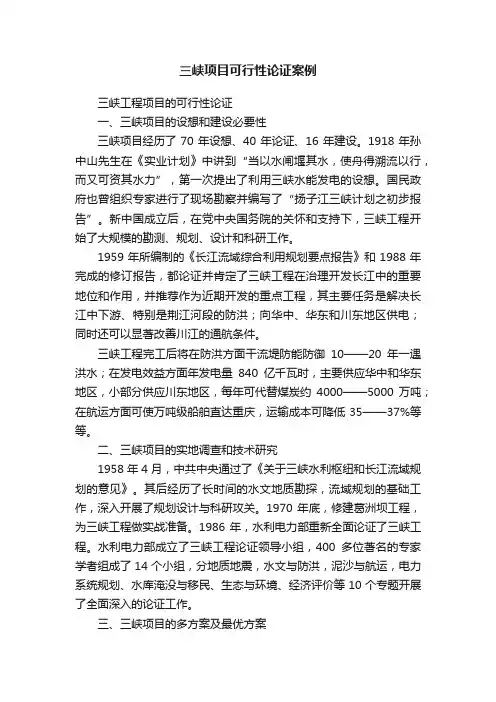 三峡项目可行性论证案例