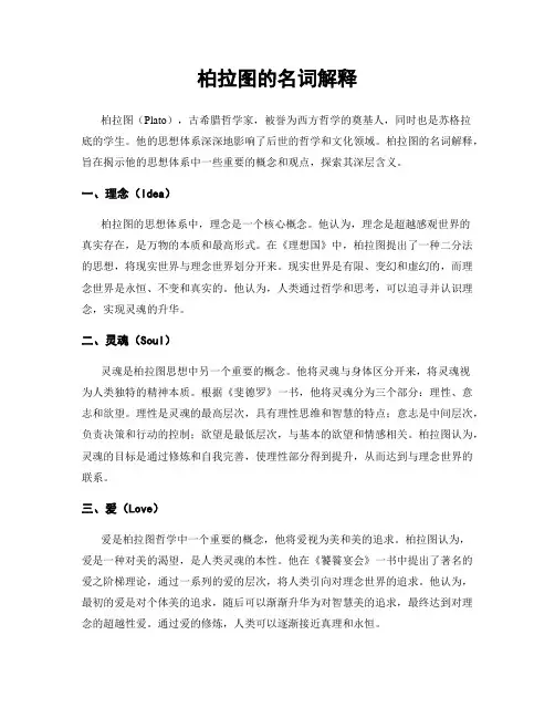 柏拉图的名词解释