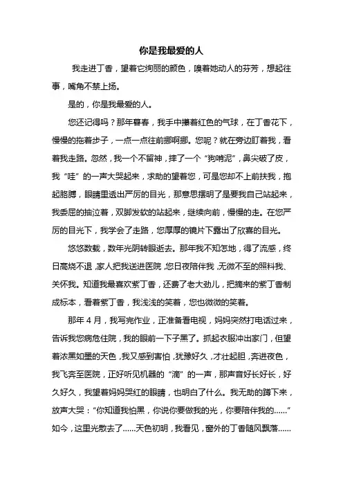 初一作文：你是我最爱的人作文600字_2