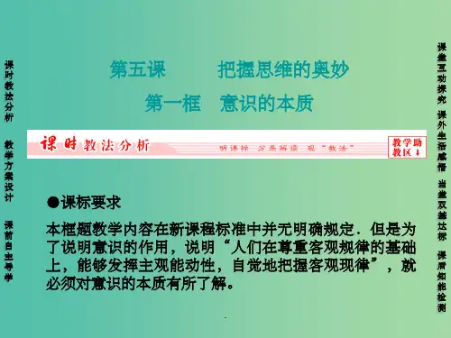 高中政治 第五课 第一框 意识的本质 新人教版必修4