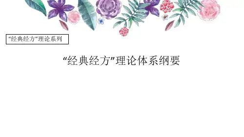 【中医 经方 课件 PPT】经典经方理论体系纲要