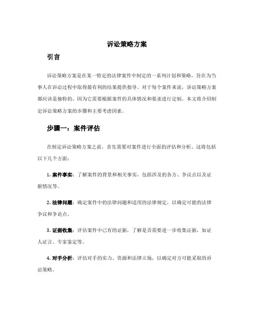 诉讼策略方案