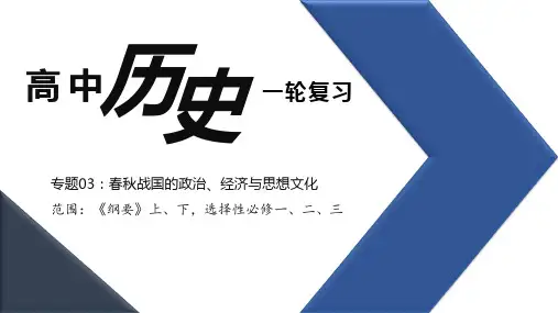 第03讲+春秋战国的政治、经济与思想文化-【精梳精讲】2024年高考大一轮精品复习课(统编版)