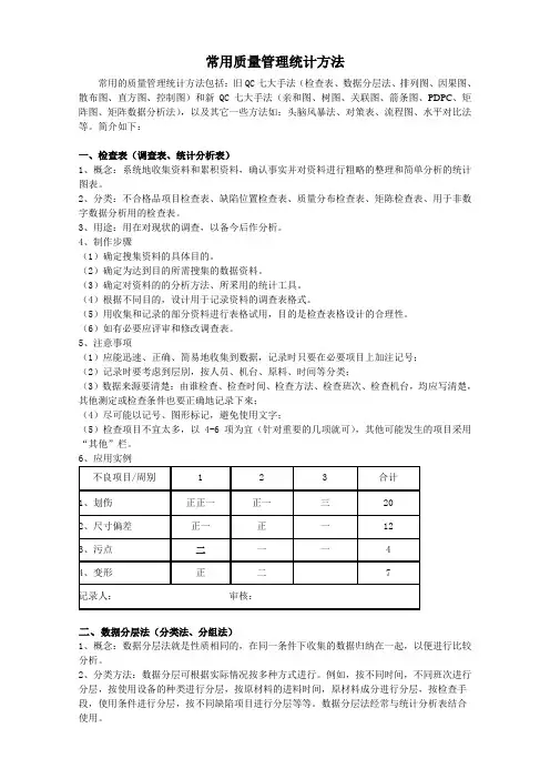 常用质量管理统计方法1