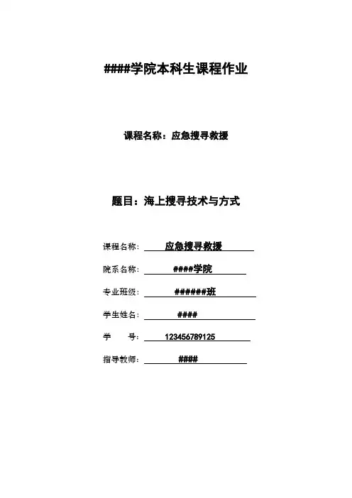 海上搜寻技术及方式(绝对专业)