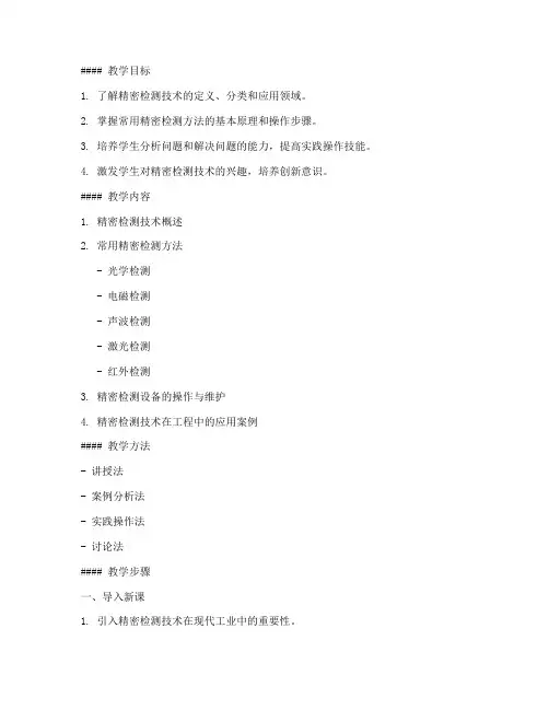 精密检测技术教案模板及范文