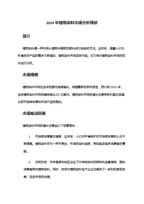 2024年植物染料市场分析现状