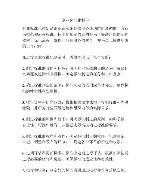 企业标准化制定